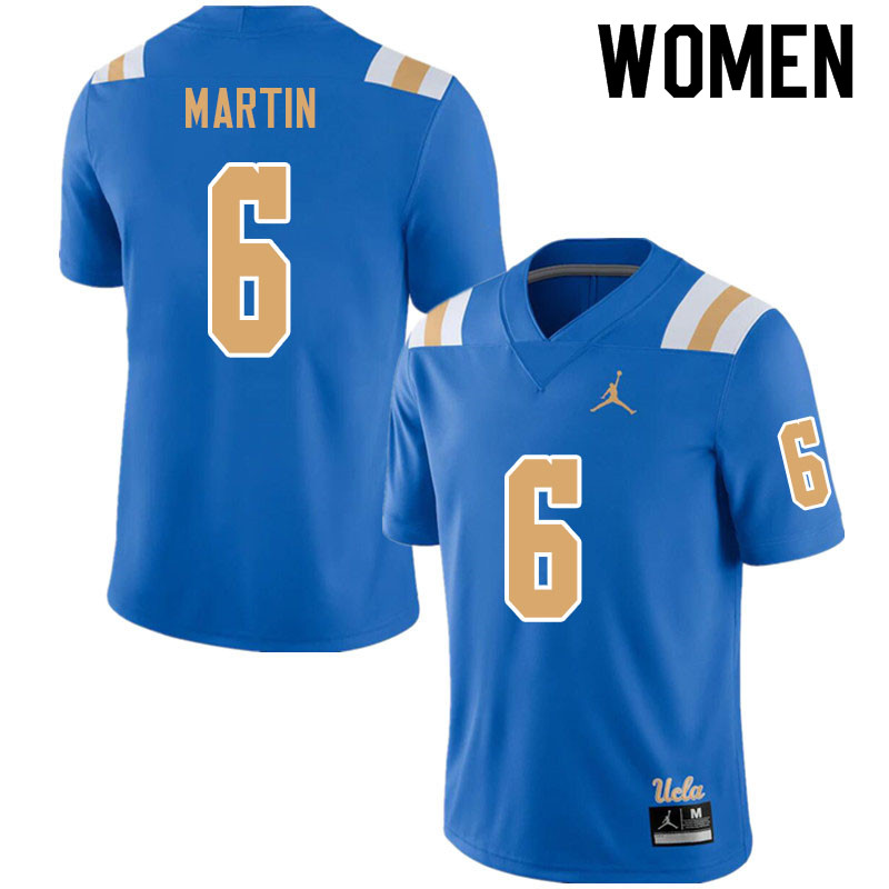 Jordan Brand Women #6 Justyn Martin UCLA Bruins College Football Jerseys Sale-Blue